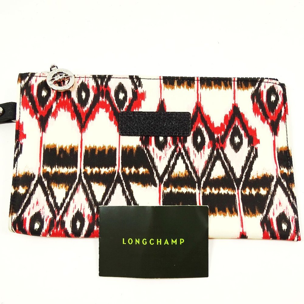 LONGCHAMP  Ikat  Nylon Zip Style L2541649328 Wristlet in Ivory - Picture 2 of 7